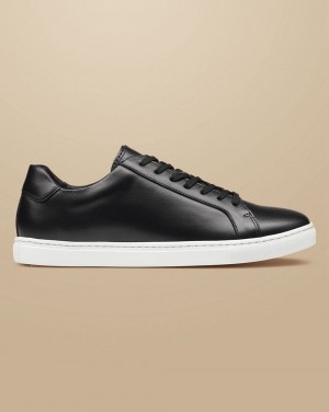 Black Charles Tyrwhitt Leather Sneakers | LVIZSQ-736