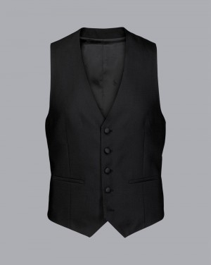 Black Charles Tyrwhitt Tuxedo Vest | CNMWHX-027