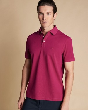 Bright Pink Charles Tyrwhitt Tyrwhitt Pique Polo | OVCLFS-280