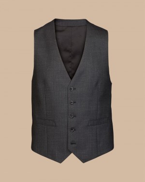 Charcoal Gray Charles Tyrwhitt End-On-End Ultimate Performance Suit Vest | PTYAGQ-378