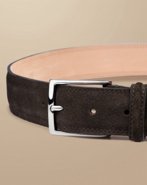 Chocolate Charles Tyrwhitt Made In England Suede Belt | UIJWDS-083