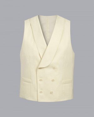 Cream Charles Tyrwhitt Morning Suit Vest | BRAHNZ-851