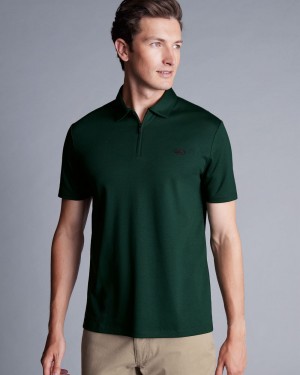 Dark Green Charles Tyrwhitt New York Jets Cotton Jersey Polo | NYDGPI-146