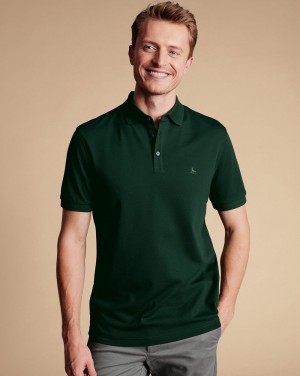 Dark Green Charles Tyrwhitt Tyrwhitt Pique Polo | UDZBQX-208