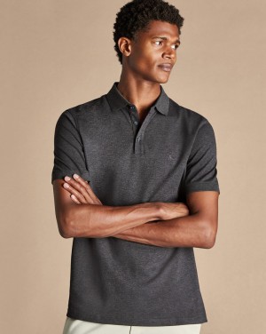 Dark Grey Marl Charles Tyrwhitt Tyrwhitt Pique Polo | QIGKSA-807