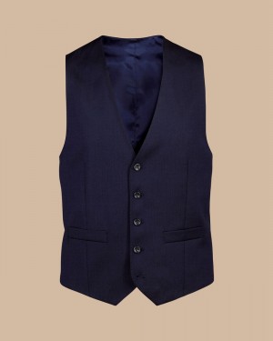 Dark Navy Charles Tyrwhitt Italian Luxury Suit Vest | KPSJCB-079