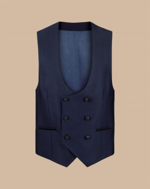 Dark Navy Charles Tyrwhitt Tuxedo Vest | WUHJRD-248