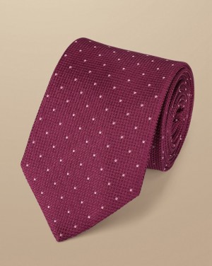 Dark Pink Charles Tyrwhitt Spot Silk Tie | ZDBWAQ-618