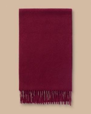 Dark Red Charles Tyrwhitt Cashmere Scarf | EOWKMA-419