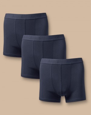 French Blue Charles Tyrwhitt 3 Pack Cotton Stretch Jersey Trunks | WLBVMT-230