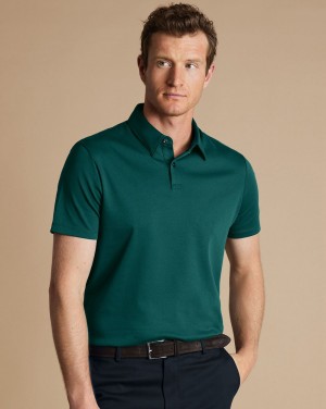 Green Charles Tyrwhitt Smart Jersey Polo | HCZEGV-874