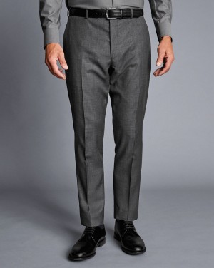 Grey Charles Tyrwhitt Italian Luxury Suit Pants | JABVXF-386