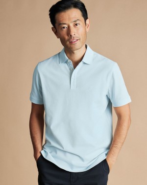 Ice Blue Charles Tyrwhitt Tyrwhitt Pique Polo | USOCJQ-956