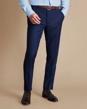 Indigo Blue Charles Tyrwhitt Birdseye Ultimate Performance Suit Pants | XYEKVS-465