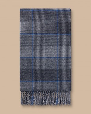 Light Grey Charles Tyrwhitt Cashmere Check Scarf | QYRIMH-308