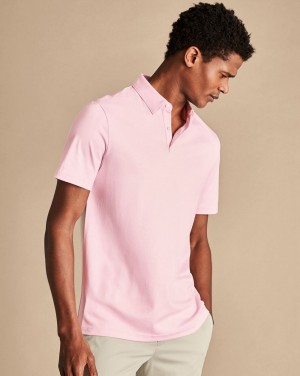 Light Pink Charles Tyrwhitt Smart Jersey Polo | IMUXGA-578