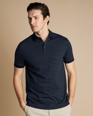 Navy/White Charles Tyrwhitt Tyrwhitt Pique Polo | XAJHRQ-086