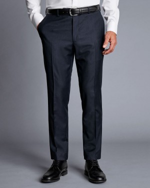 Navy Charles Tyrwhitt Italian Twill Suit Pants | SMCLVI-695