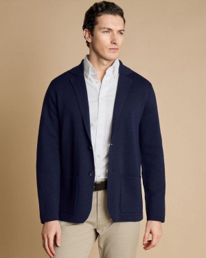 Navy Charles Tyrwhitt Merino Blazer | UEXSPT-846