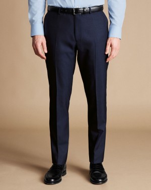 Navy Charles Tyrwhitt Stripe Suit Pants | DUCHNF-291