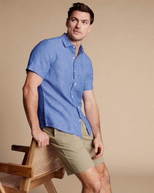 Oatmeal Charles Tyrwhitt Cotton Shorts | GRSEZY-876