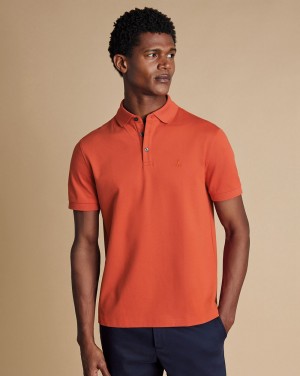 Orange Charles Tyrwhitt Tyrwhitt Pique Polo | FWCTQR-703