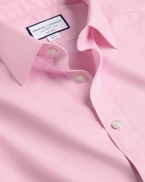 Pink Charles Tyrwhitt Non-Iron Twill Shirt | TUBDGM-743