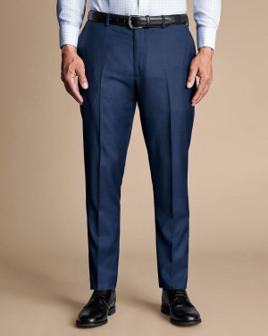 Royal Blue Charles Tyrwhitt Natural Stretch Twill Suit Pants | OLSFWY-631