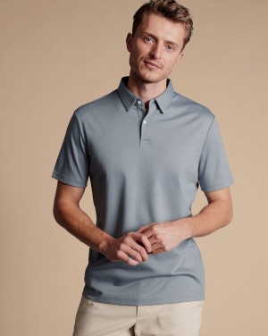 Silver Charles Tyrwhitt Smart Jersey Polo | CFIXLM-541