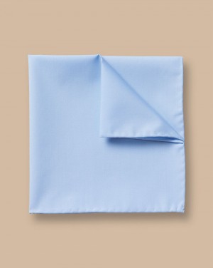 Sky Blue Charles Tyrwhitt Cotton Pocket Square | EDFUPC-645