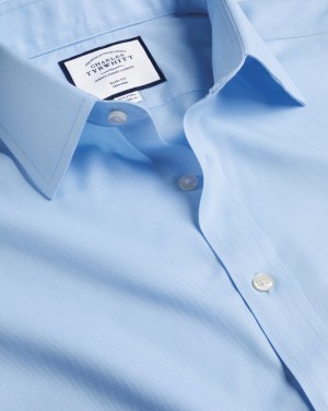 Sky Blue Charles Tyrwhitt Non-Iron Twill Shirt | OMWRFV-762