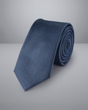 Steel Blue Charles Tyrwhitt Silk Slim Tie | BWGLSF-918