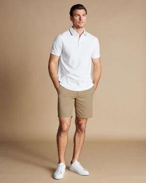 Taupe Charles Tyrwhitt Cotton Shorts | IFHBYC-508