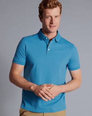 Turquoise Charles Tyrwhitt Tyrwhitt Pique Polo | VLGNRY-432