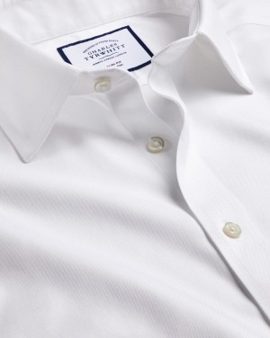 White Charles Tyrwhitt Non-Iron Twill Shirt | ATJEYF-350