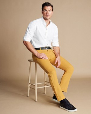 Yellow Charles Tyrwhitt Ultimate Non-Iron Chinos | CKHASN-978