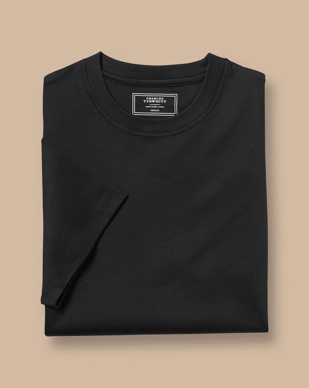 Black Charles Tyrwhitt Cotton Tyrwhitt T-Shirt | XCPZOE-687