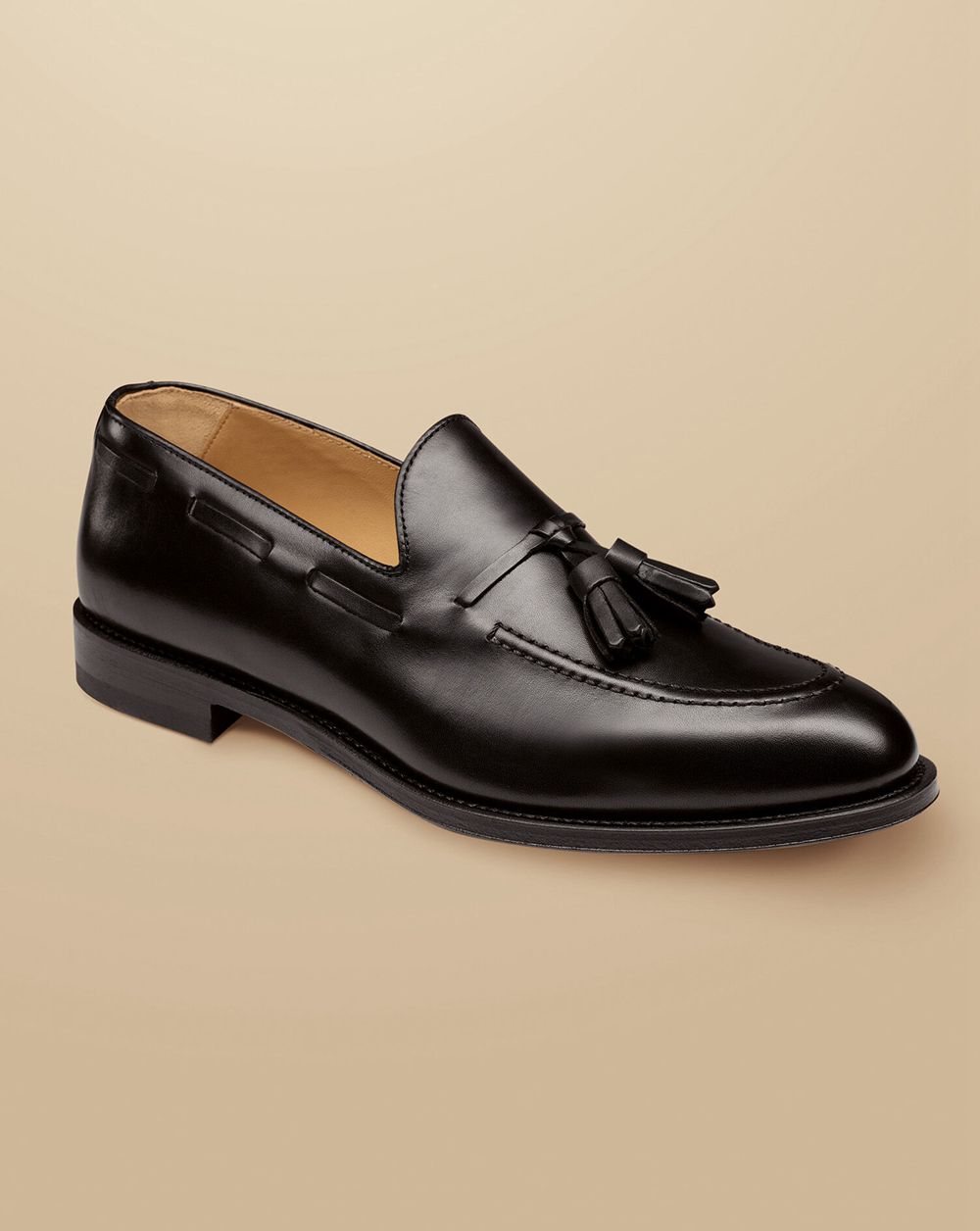 Black Charles Tyrwhitt Leather Tassel Loafers | FNADHB-306