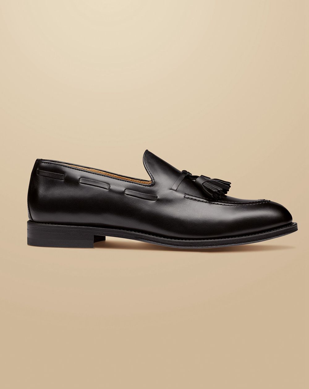 Black Charles Tyrwhitt Leather Tassel Loafers | FNADHB-306