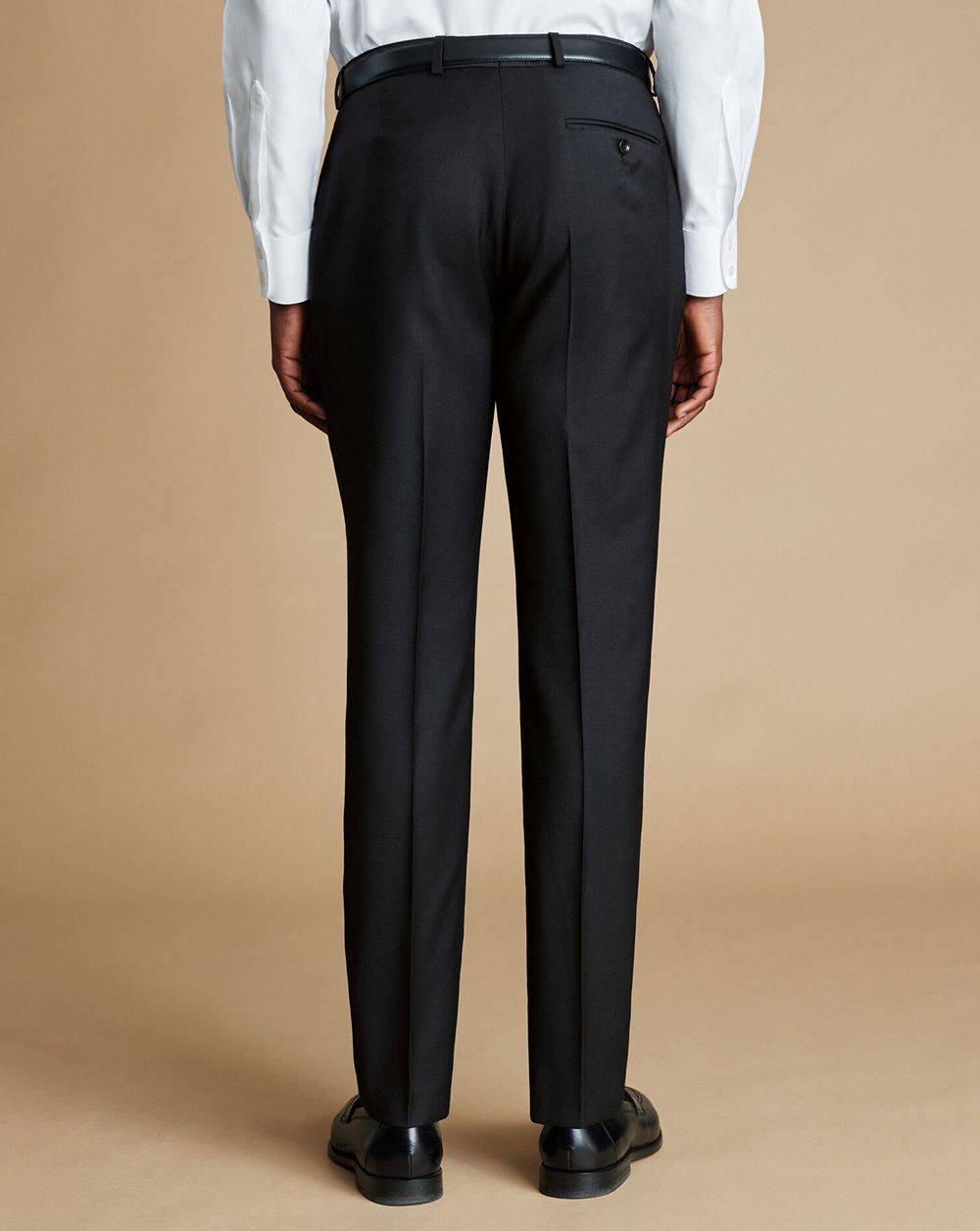 Black Charles Tyrwhitt Natural Stretch Twill Suit Pants | OBTPHC-346