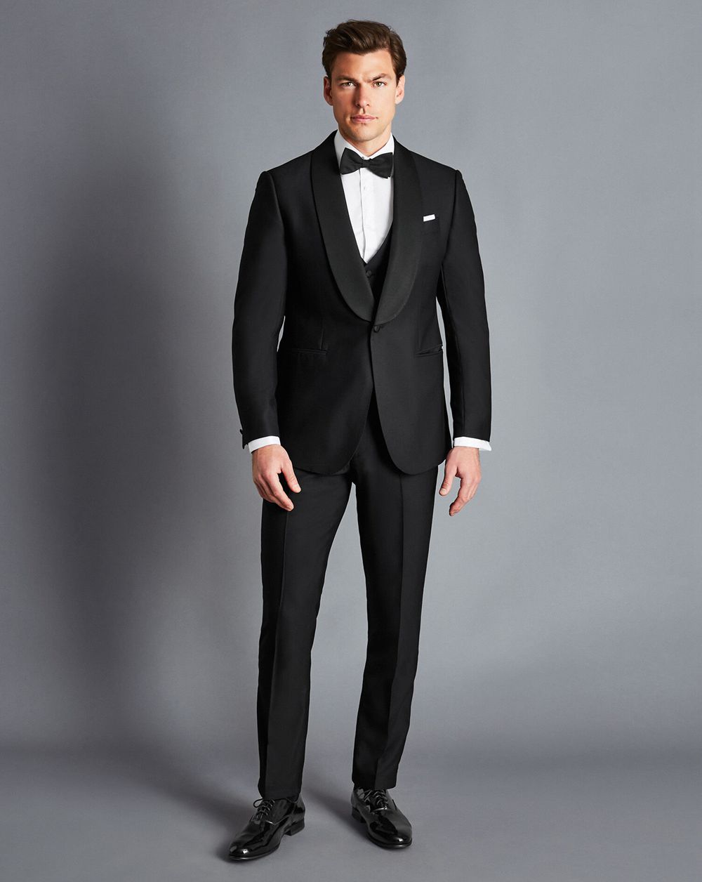 Black Charles Tyrwhitt Shawl Lapel Tuxedo Jacket | BIJGQM-725