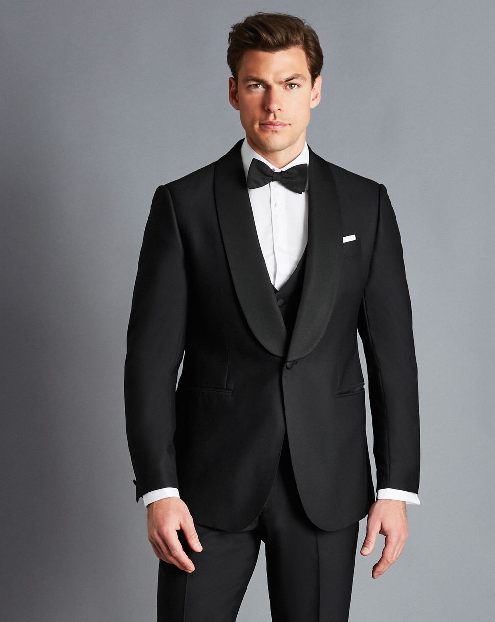 Black Charles Tyrwhitt Shawl Lapel Tuxedo Jacket | BIJGQM-725