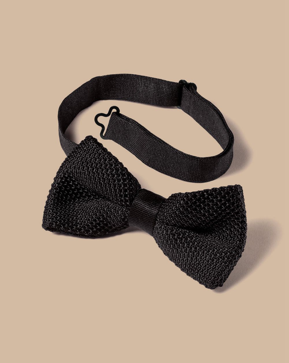 Black Charles Tyrwhitt Silk Knitted Bow Tie | OQIPRW-531