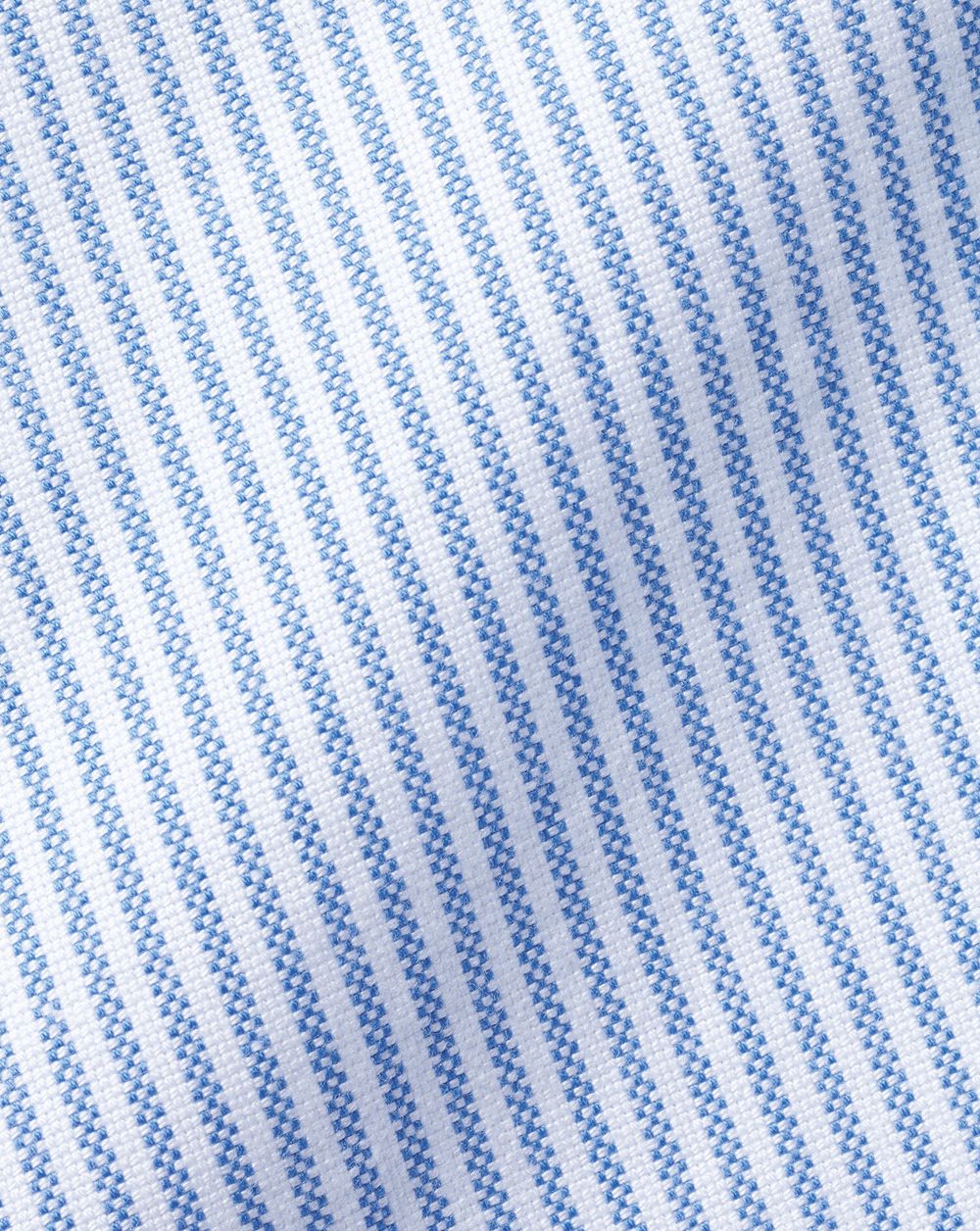 Blue/White Charles Tyrwhitt England Rugby Button-Down Collar Washed Oxford Stripe Shirt | EYXZIR-239