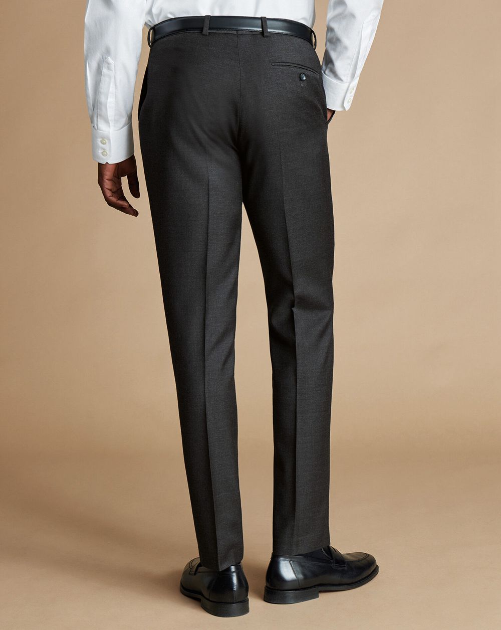 Charcoal Charles Tyrwhitt Natural Stretch Twill Suit Pants | LMZAPO-615