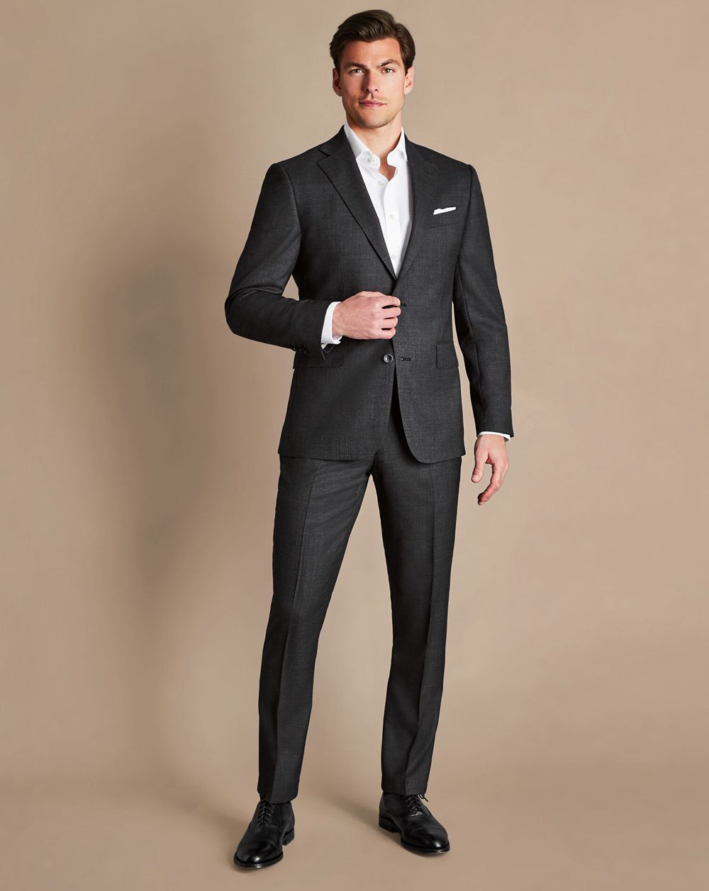 Charcoal Grey Charles Tyrwhitt Ultimate Performance End-On-End Suit Pants | LAVUMQ-748