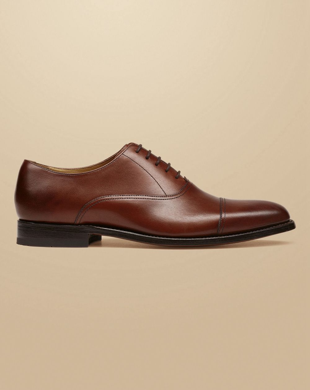 Chestnut Brown Charles Tyrwhitt Leather Oxford Shoes | DMOPRJ-671