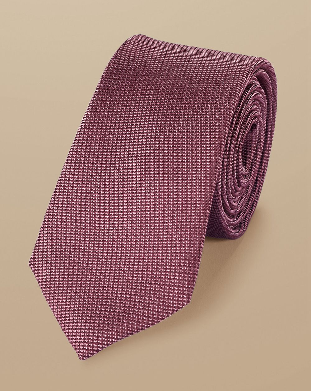 Claret Pink Charles Tyrwhitt Stain Resistant Slim Silk Tie | MWPZDO-834