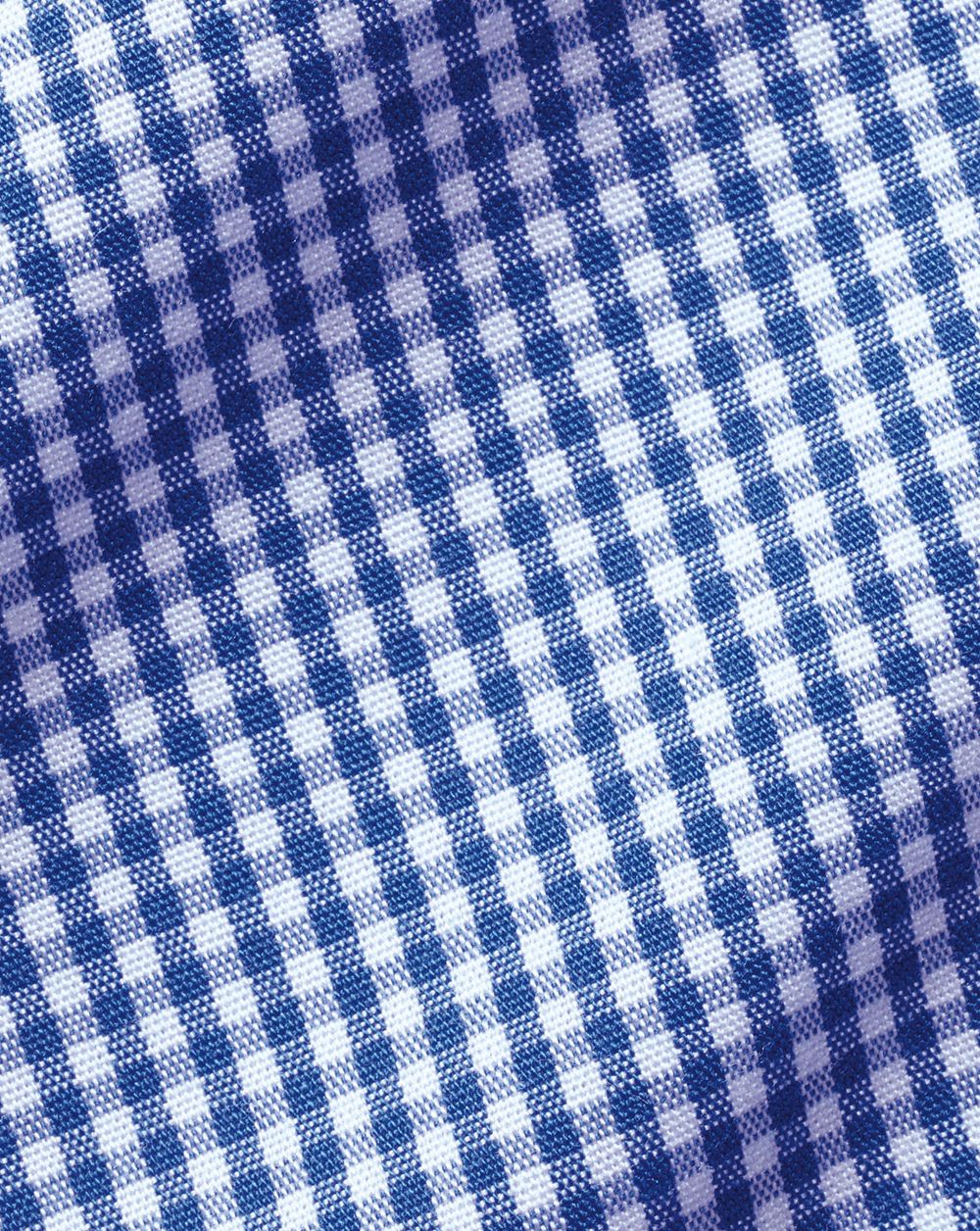 Cobalt Blue Charles Tyrwhitt Spread Collar Non-Iron Poplin Mini Gingham Check Shirt | DYEMRL-280