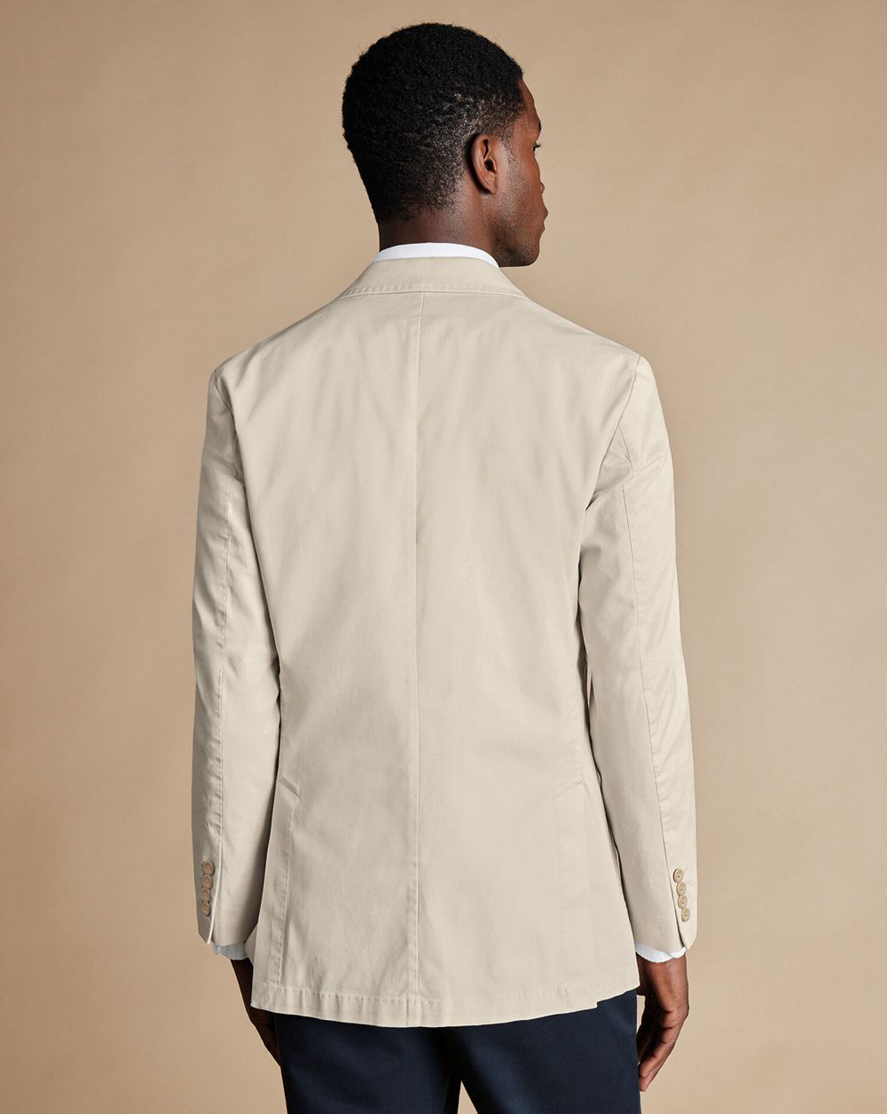 Cream Charles Tyrwhitt Cotton Stretch Jacket | GHBZXW-064